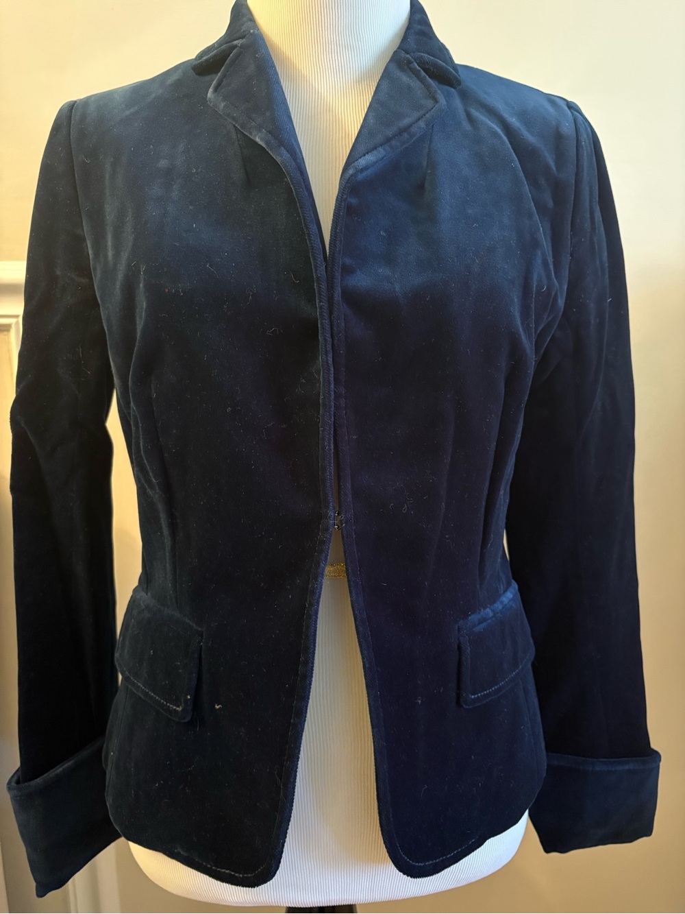 J. Crew Navy Velvet Blazer Jacket